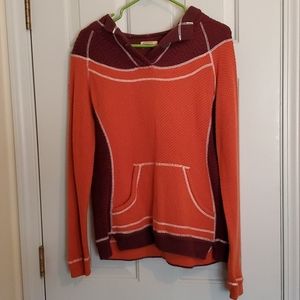 Womens sweater L orange purple hoodie